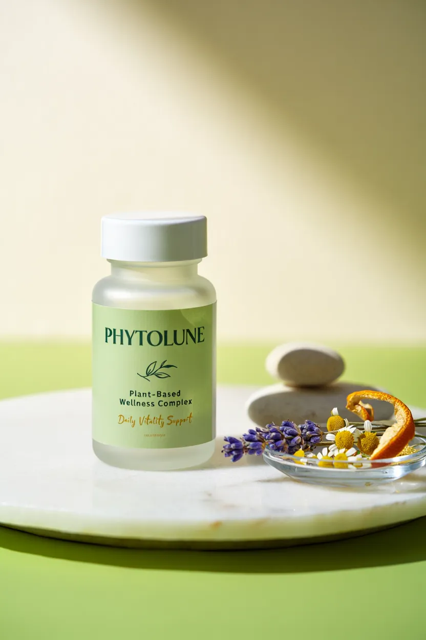 Phytolune plant-based wellness complex bottle containing natural botanical ingredients for daily vitality support